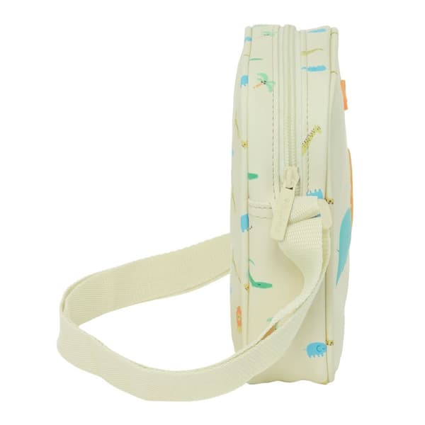 Skuldertaske Safta Jungle Beige 16 x 18 x 4 cm