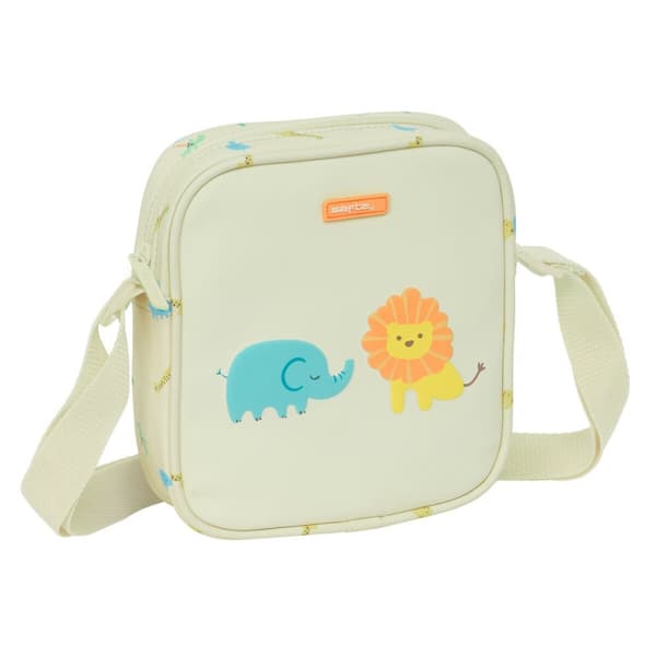 Skuldertaske Safta Jungle Beige 16 x 18 x 4 cm