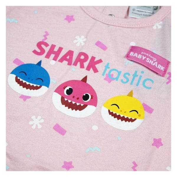 Baby's Short-sleeved Romper Suit Baby Shark Pink