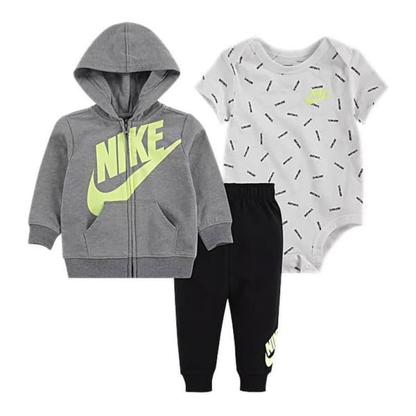 Nike Kids Kropp Just Do It Toss 3 Enheter Grå 0-3 Months