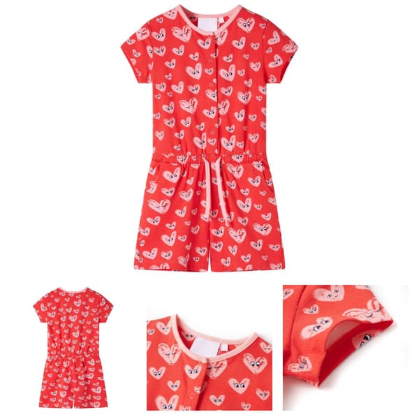 Jumpsuit för barn röd 116 -  Kläder för barn