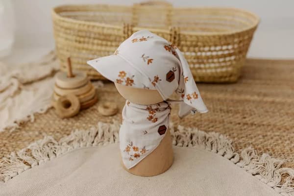 Små brune blomster Muslin visir tørklæde