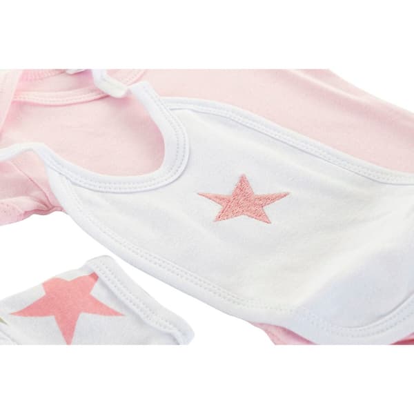 Set av kläder DKD Home Decor Blå Rosa 0-6 månader Stjärnor (7 Delar) (2 antal)