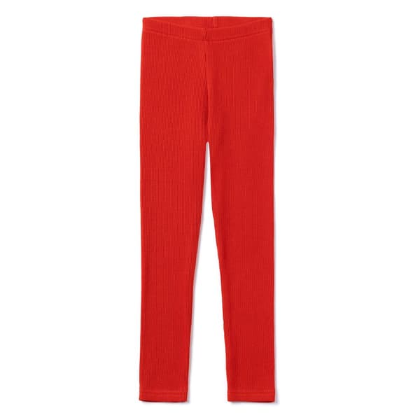 Barnleggings. Flickleggings i bomull tillverkade av stickad bomull. Skog 128/134