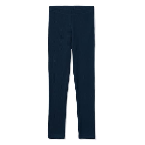 Barnleggings. Flickleggings i bomull tillverkade av stickad bomull. Skog 128/134
