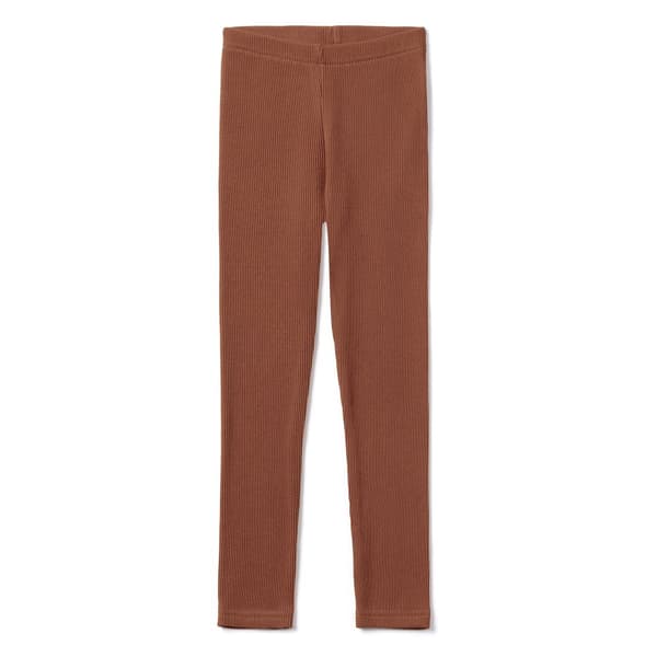 Barnleggings. Flickleggings i bomull tillverkade av stickad bomull. Skog 128/134