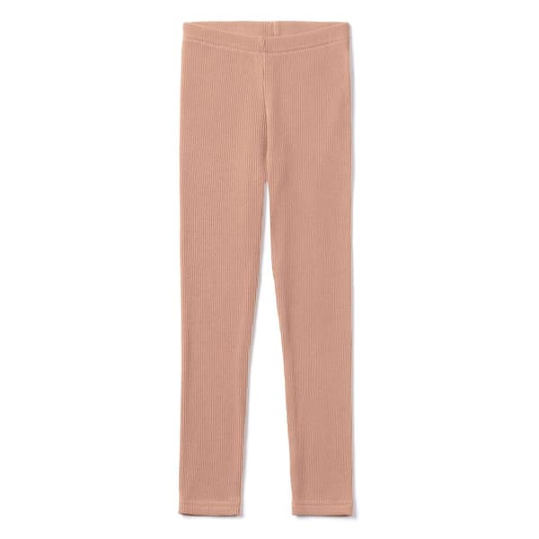 Barnleggings. Flickleggings i bomull tillverkade av stickad bomull. Skog 128/134