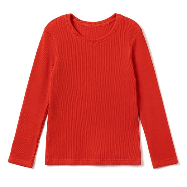 Børns lange. Pigerbluse i bomuld med lange ærmer. Blomme 104/110