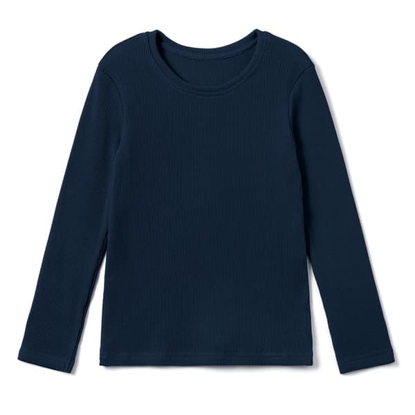 Børns lange. Pigerbluse i bomuld med lange ærmer. Blomme 104/110