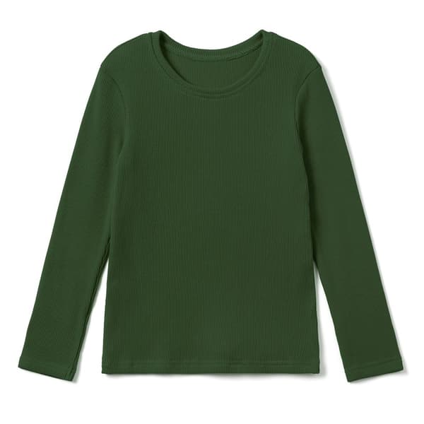 Børns lange. Pigerbluse i bomuld med lange ærmer. Blomme 104/110