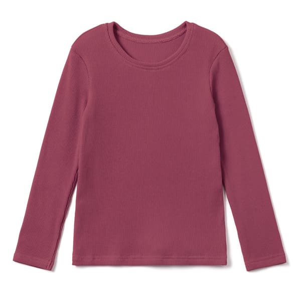 Børns lange. Pigerbluse i bomuld med lange ærmer. Blomme 104/110