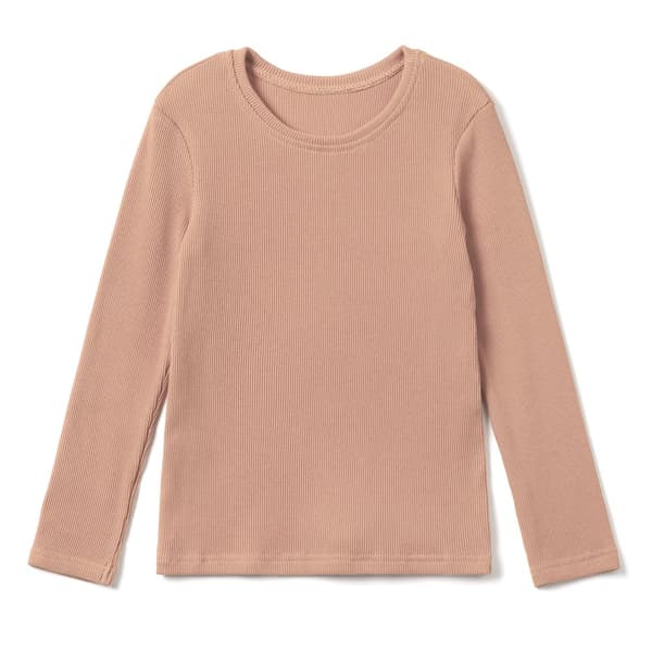 Børns lange. Pigerbluse i bomuld med lange ærmer. Blomme 104/110