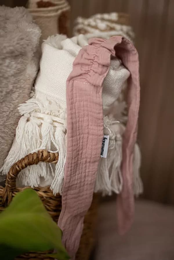Muslin pandebånd Dirty Pink