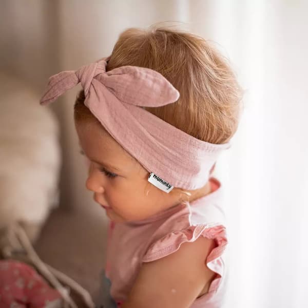 Muslin pandebånd Dirty Pink