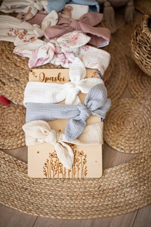 Muslin pandebånd lys beige
