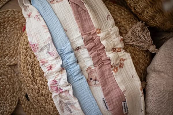 Muslin pandebånd lys beige