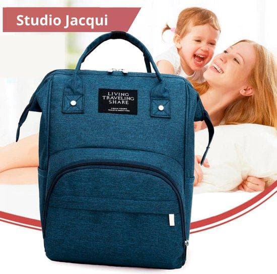 Studio Jacqui Duiertas | Med tre termoämnen DIAPER Väska ryggsäck | Care Bag Blue | Super praktiskt och välarrangerat med 6 inomhusavsnitt