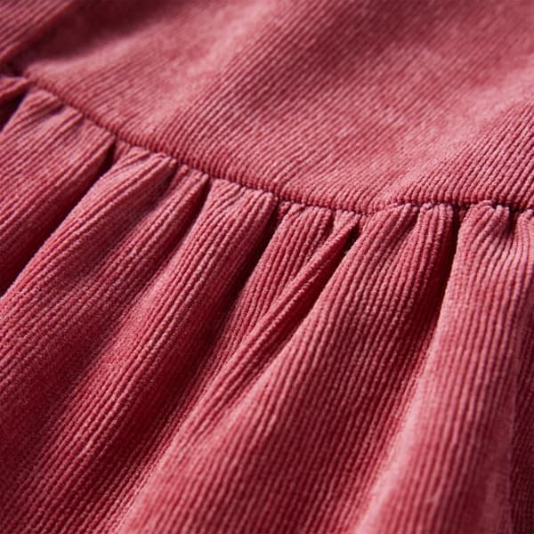Klänning med långa ärmar för barn corduroy gammelrosa 128