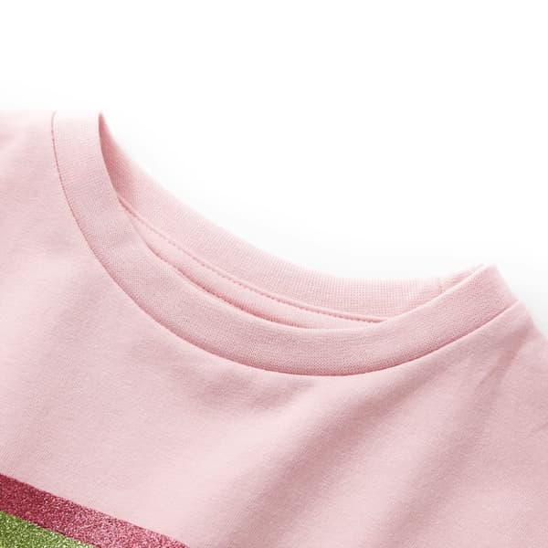 Barnklänning med dragsko ljus rosa 128