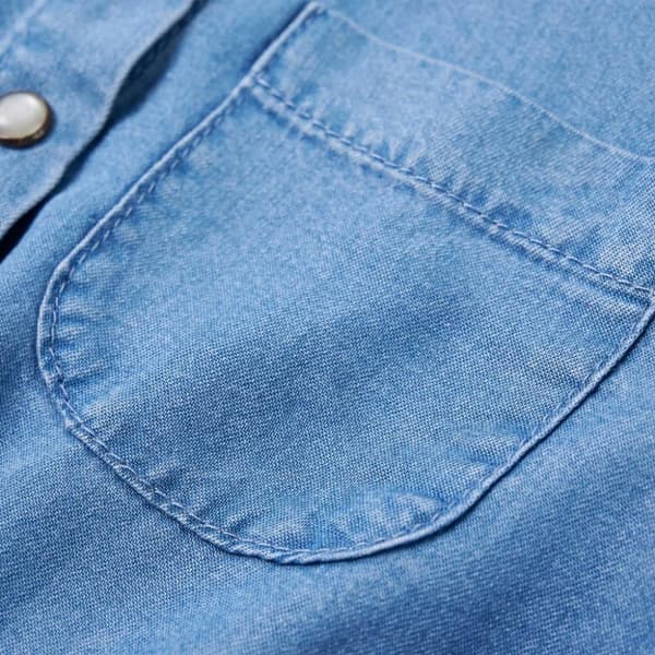 Klänning med långa ärmar för barn marin och denimblå 104 -  Klänningar för barn