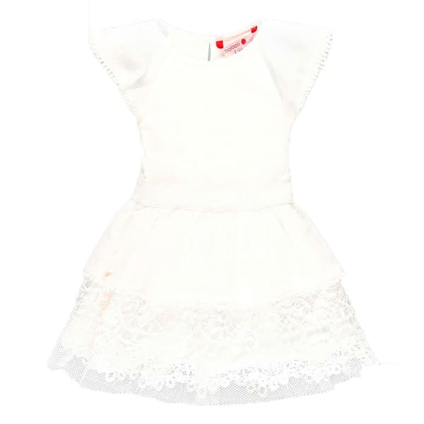 Boboli Chiffon Kort Klänning Vit 10 Years Flicka