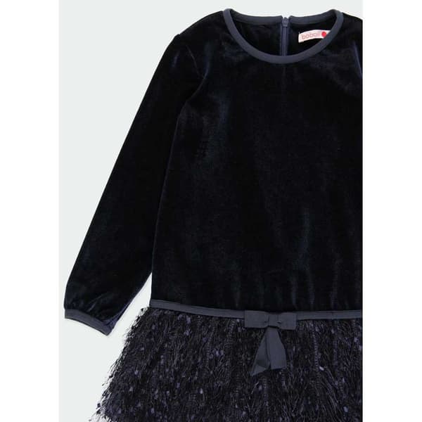 Boboli Velour With Fringes Klänning Blå 8 Years Flicka