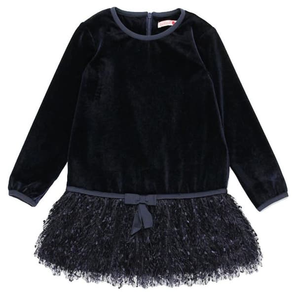 Boboli Velour With Fringes Klänning Blå 8 Years Flicka