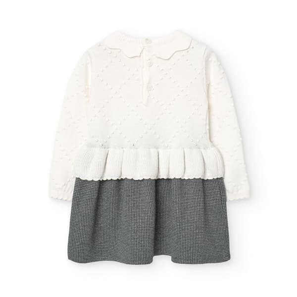 Boboli Knitwear Combined Klänning Vit,Grå 4 Years