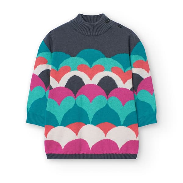 Boboli Knitwear Hearts Kjole Flerfarvet 18 Months