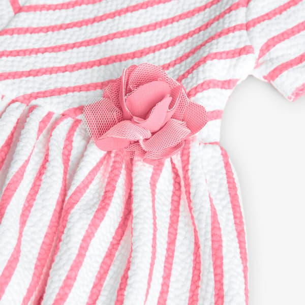 Boboli Knit Striped Kjole Rosa 6 Months