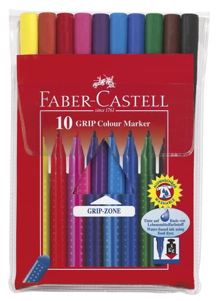 Faber Castell FC-155310 10 tuschpennor GRIP Box med 10 fodral