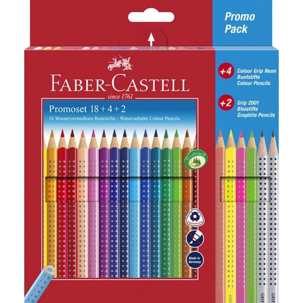Faber Castell farveblyantgreb 18 + 4 + 2 æske 5 sæt