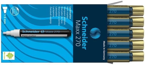 Schneider Paint Marker Maxx 270 1-3mm Guld 10 Styck