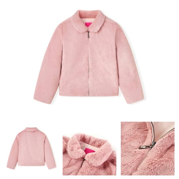 Kappa för barn konstpäls rosa 128 -  Ytterkläder för barn