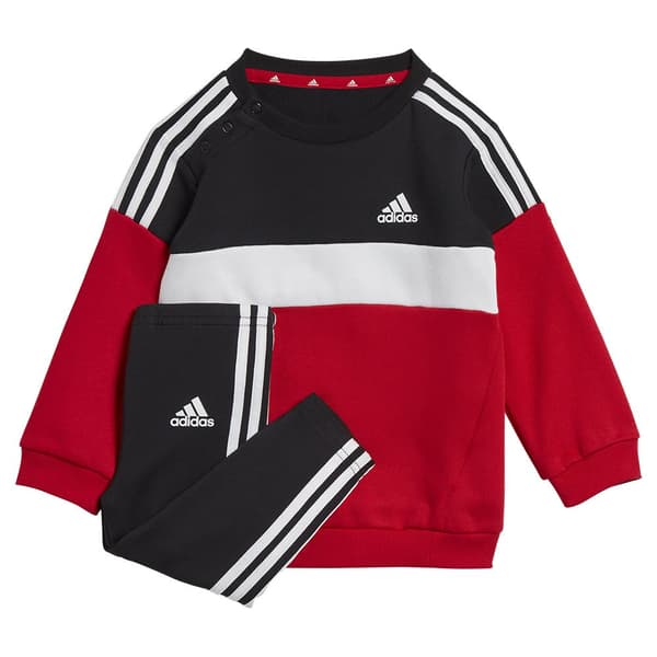 Adidas UppsÄttning Tiberio 3 Stripes Colorblock Röd,Svart 0-3 Months