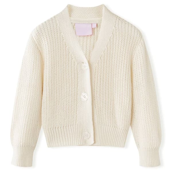 Strikket cardigan til børn str. 116 strik snehid