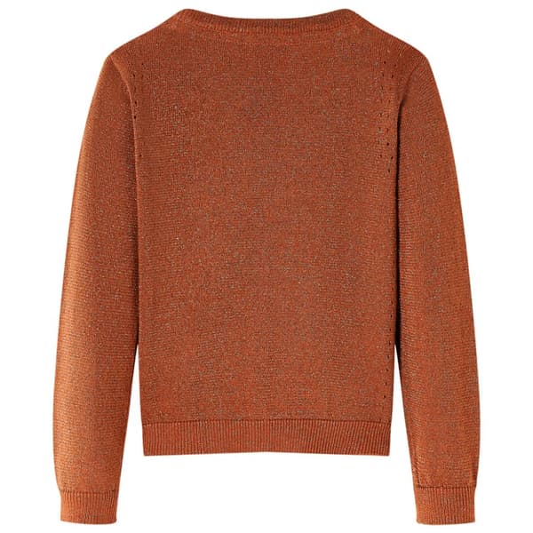 Strikket cardigan til børn str. 116 cognacfarvet