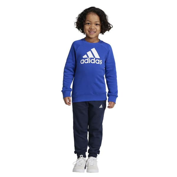 Adidas Essentials Logo Fleece Set Blå 3-4 Years Pojke