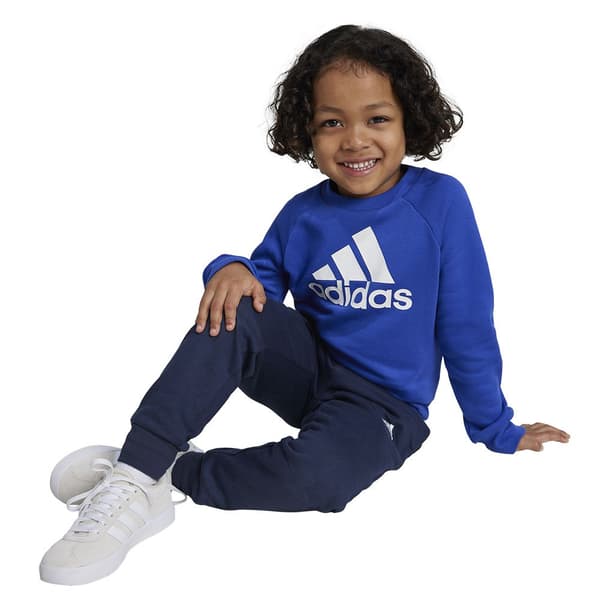 Adidas Essentials Logo Fleece Set Blå 3-4 Years Pojke