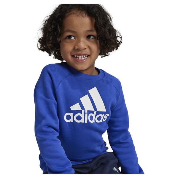 Adidas Essentials Logo Fleece Set Blå 3-4 Years Pojke