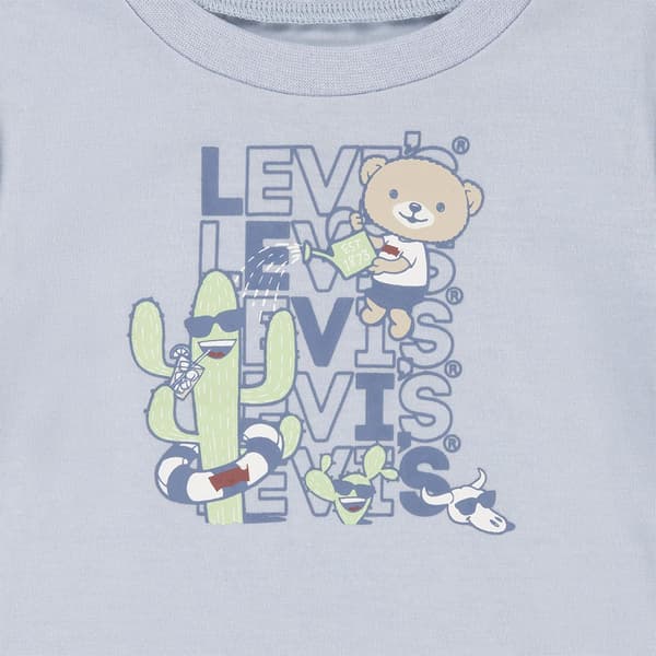 Levi´s ® Kids Critter Stacked Logo Kortärmad Uppsättning Blå 12 Months