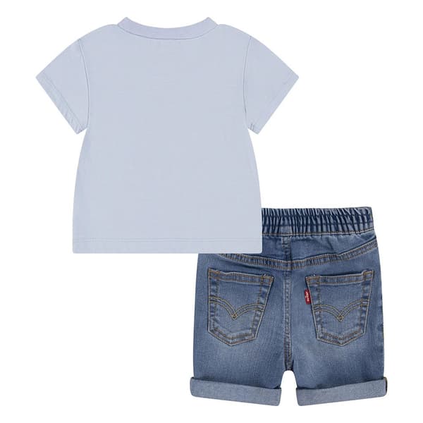 Levi´s ® Kids Critter Stacked Logo Kortärmad Uppsättning Blå 12 Months