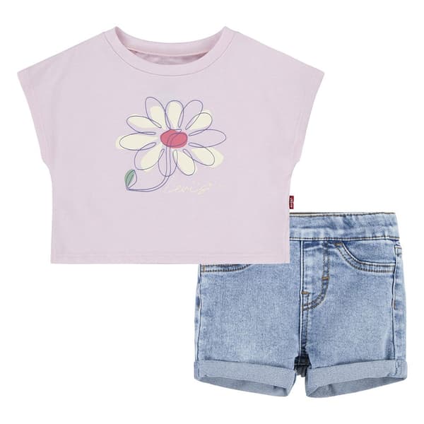 Levi´s ® Kids Blommig Dolman-set Rosa 12 Months