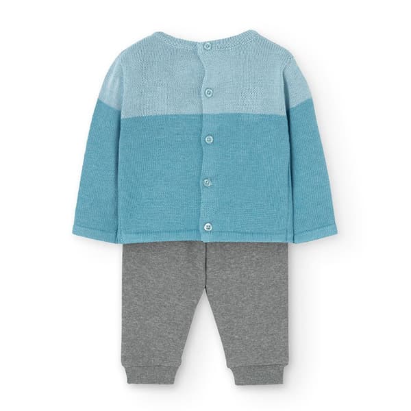 Boboli Knit Langærmet Sæt Blå,Grå 6 Months