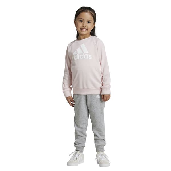Adidas Essentials Logo French Terry Sæt Grå,Rosa 6-7 Years Dreng