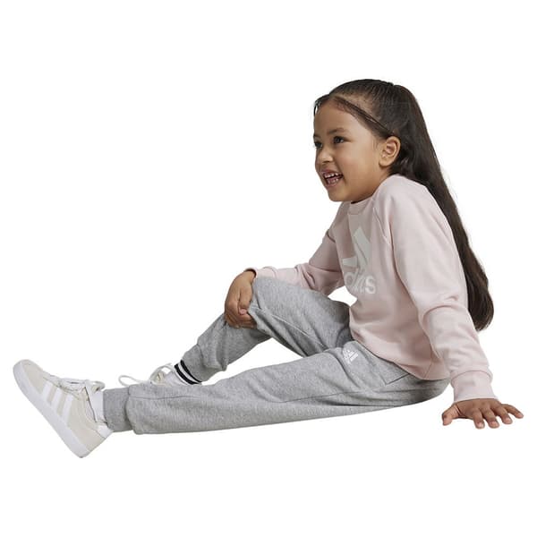 Adidas Essentials Logo French Terry Sæt Grå,Rosa 6-7 Years Dreng