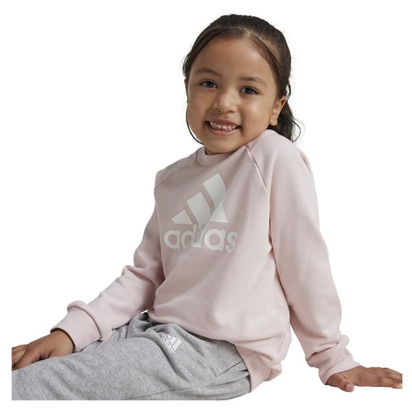 Adidas Essentials Logo French Terry Sæt Grå,Rosa 6-7 Years Dreng