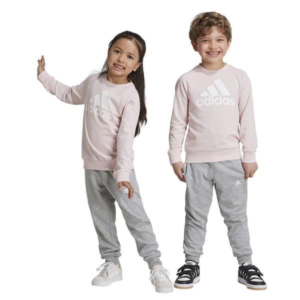 Adidas Essentials Logo French Terry Sæt Grå,Rosa 6-7 Years Dreng