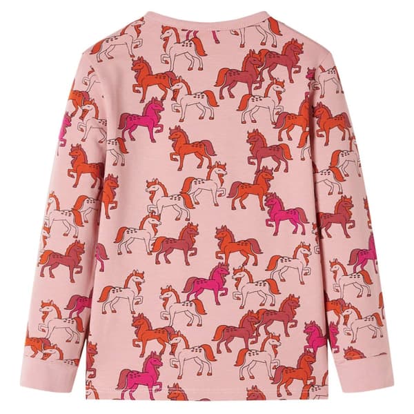 Pyjamas med långa ärmar för barn ljusrosa 116