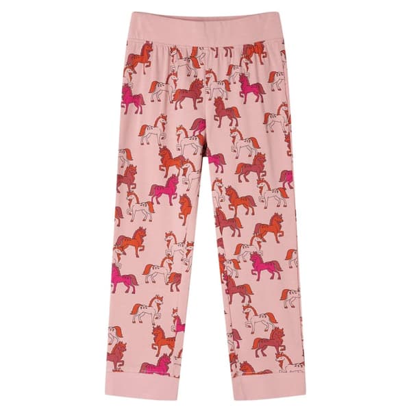 Pyjamas med långa ärmar för barn ljusrosa 116